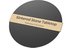 SVIOBY 23.6" White Round Sintered Stone Table Top - DIY Table Replacement Cover, Marble Texture, Heat & Scratch Resistant for Indoor/Outdoor Restaurant Tables, Desks