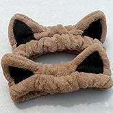GUAHKUN 2 Packs Cat Ears Headband Cute Headbands for Washing Face Spa Makeup Shower Skincare Facial Headbands Gifts for Woman Girls
