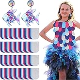 Otuuz Rainbow Fish Costume Set, Rainbow Fish Pendant Earrings & 60 Pcs Mermaid Scale Fabric, Book Story Character Costume Accessories for Teachers, Educators, Librarians