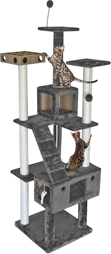 Furhaven Tiger Tough Cat Tree House 