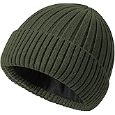 choshion Winter Beanie Hat for Men Women,Fleece Lined Fisherman Beanies,Cold Weather Thick Warm Knit Cuffed Skull Cap