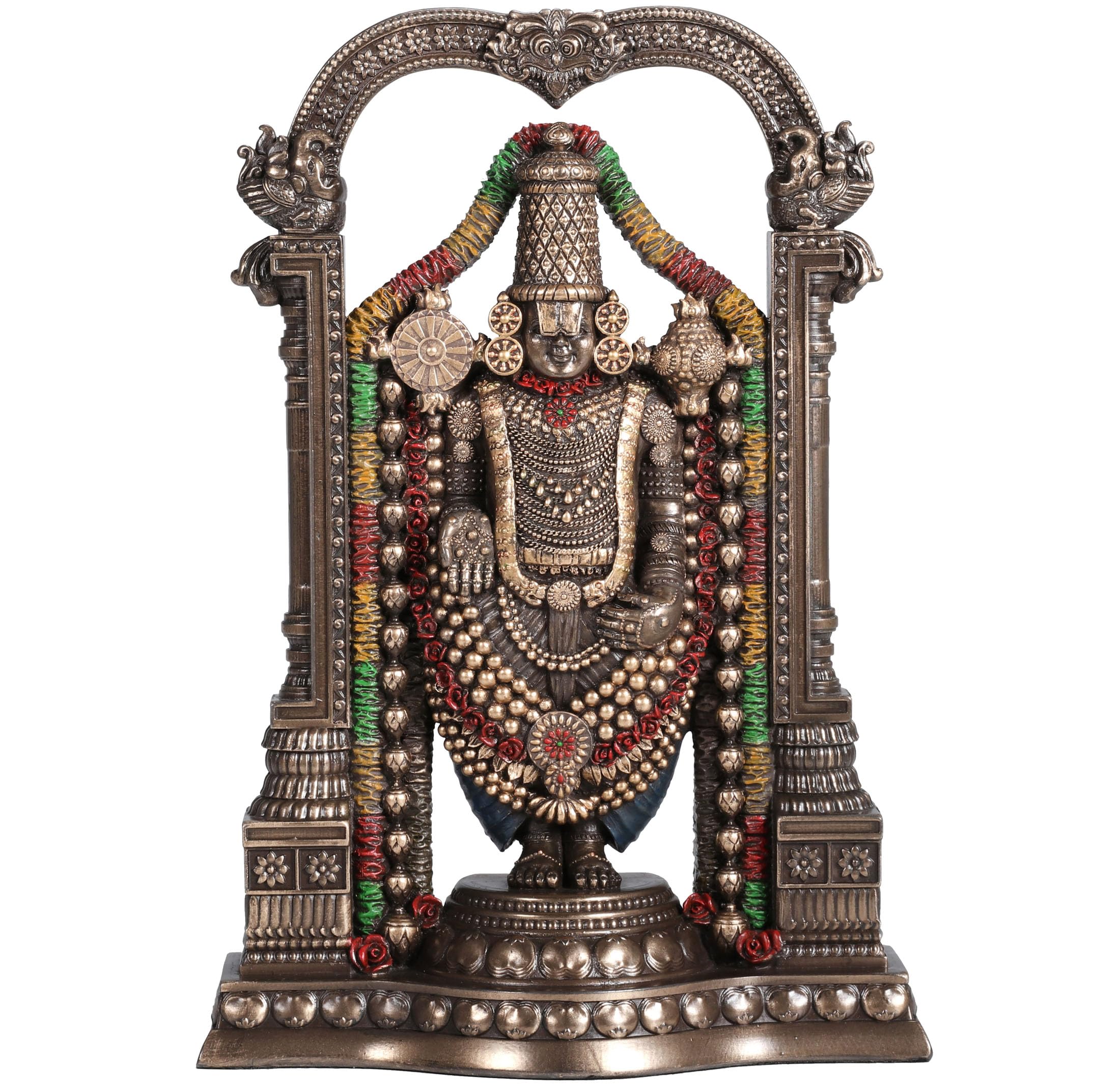 Photo 1 of Veronese Design 8 3/8 Inch Lord Venkateswara as Balaji Cold Cast Resin Bronze Finish Statue