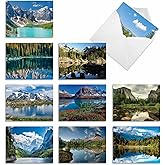 The Best Card Company - Box of 10 All Occasion Cards Blank (4 x 5.12 Inch) - Scenic Landscape Cards Assorted - Reflections M1728BN