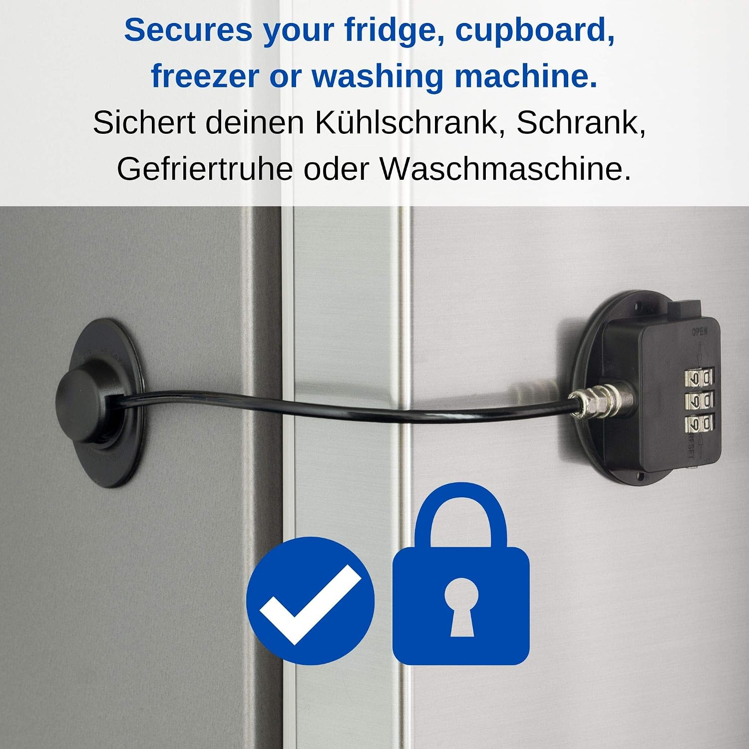 Digit Combination Locks for Cupboard Cabinets, Fridge & Freezers, Child Security Locks, Safety Lock with Passcode - Image 3