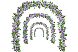 Bacucine Flower Garland Rose Vines 6Pcs 46Ft Artificial Hanging Flower Vines Floral Garland for Wedding Party Wall Garden Tab