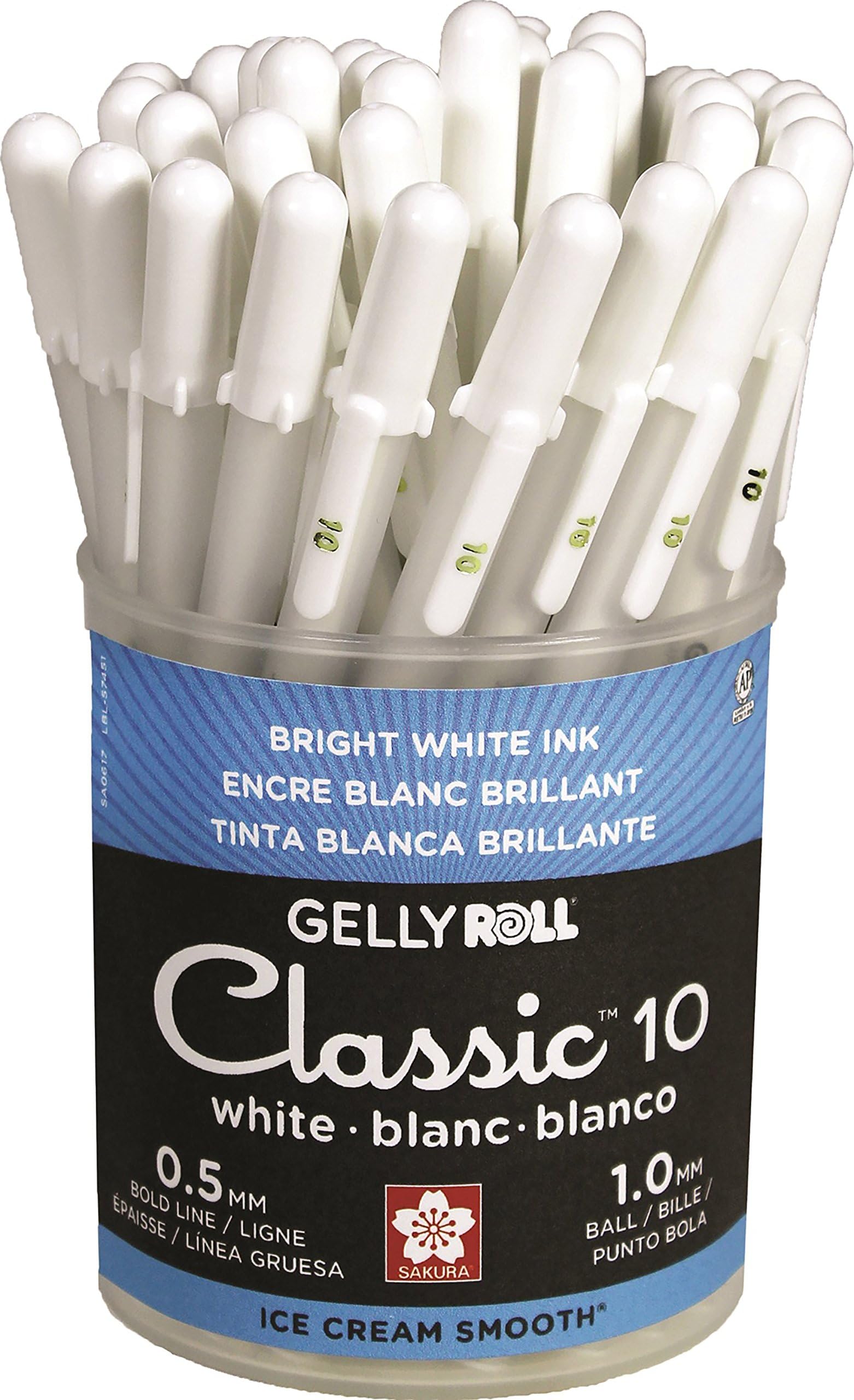 Sakura White Gelly Roll Classic Bold Point Pens Cup 36/Pkg