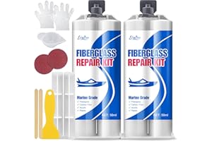 Marine Fiberglass Repair Kit - 100ml Fiberglass Resin Filler for Fiberglass Bathtub Chips Cracks Holes Scratch Repair - Gel C