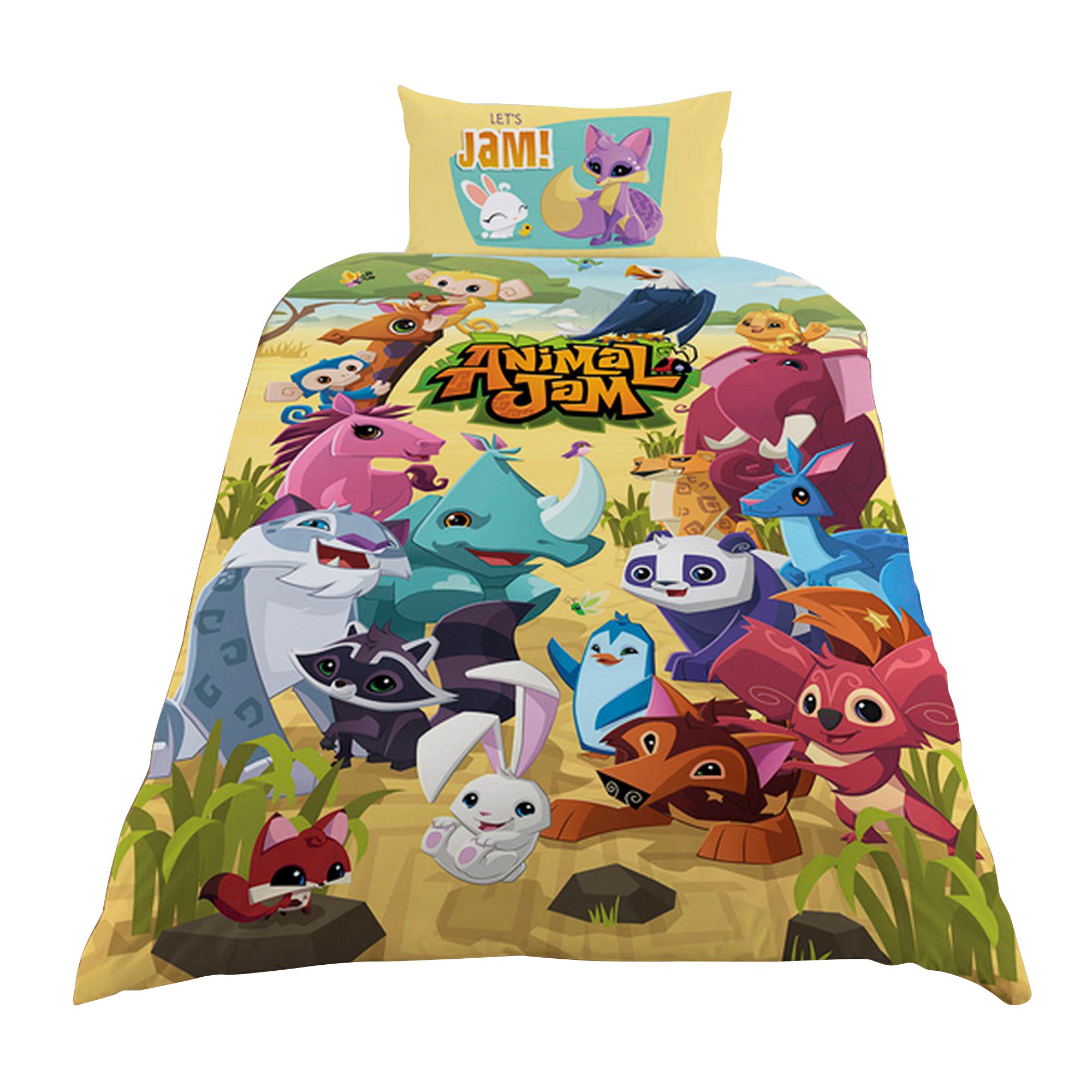 Animal Jam Single Duvet Set, Polyester-Cotton, Multicolour