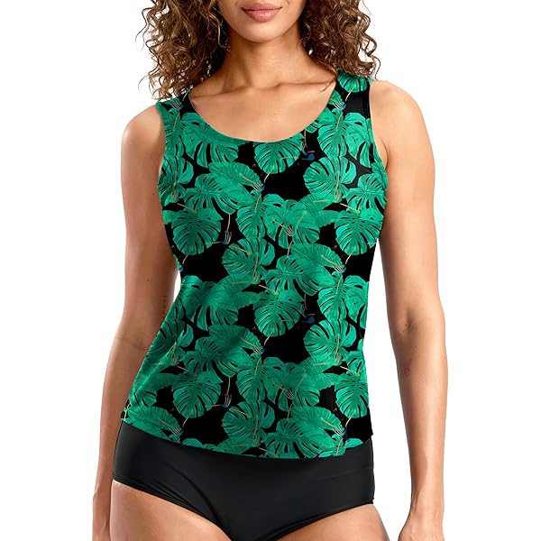 Top Natación Verano Parte Superior Tankini Mujer - Cuello Alto Y