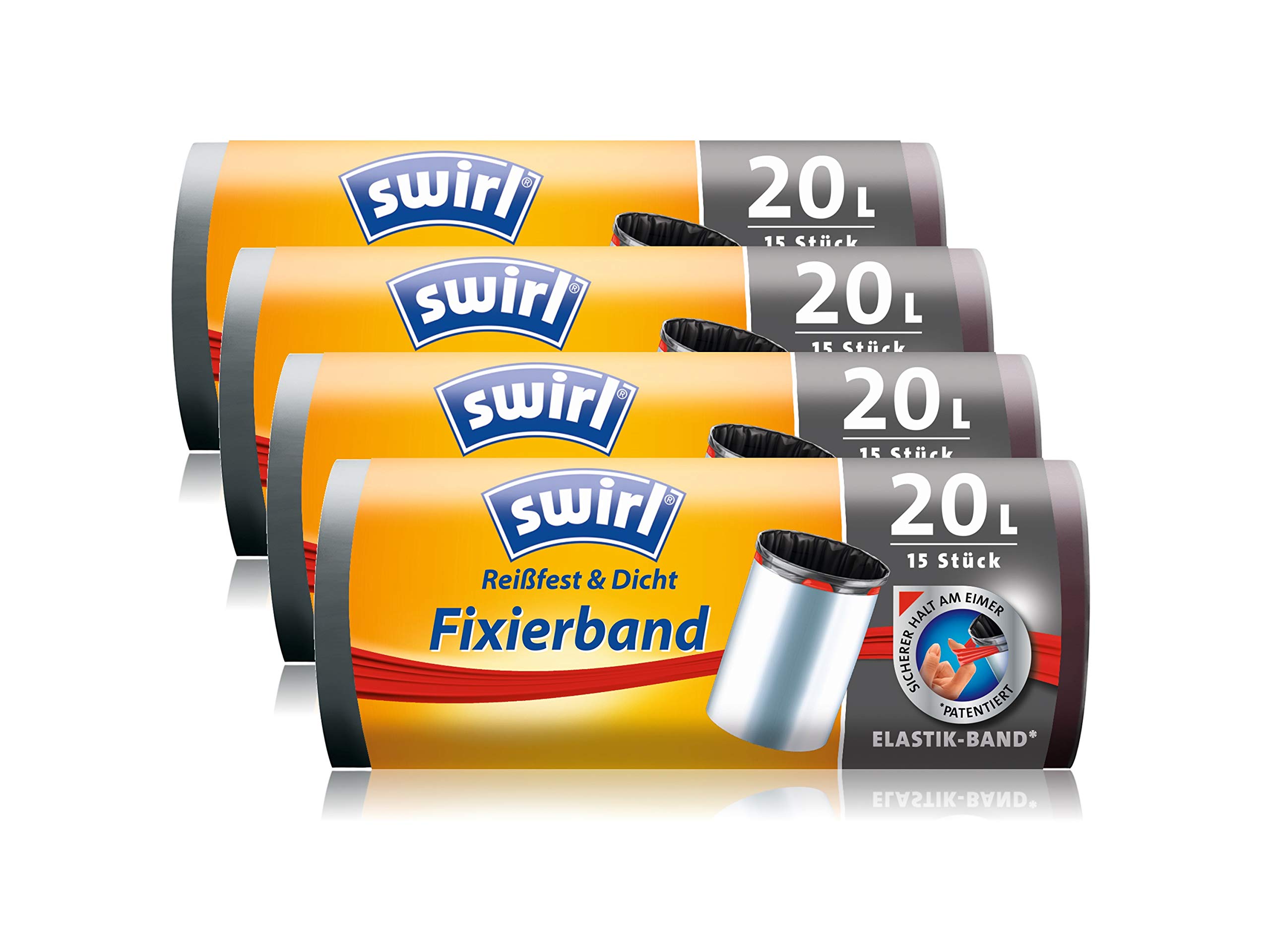 Swirl Fixierband Rubbish Bags, roll of 4, Anthracite