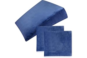 Wesiti 2 Pcs Wedge Pillow Cover for Bed Pillow Case Fits Wedges up for Home Sleeping Supplies, Only Pillowcase(27 x 27 x 8 Inch,Navy Blue)