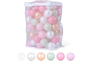 STARBOLO Ball Pit Balls for Toddlers, BPA Free Crush Proof Plastic Toy Balls for Ball Pit, Children's Pool Water Toys, Macaron Ocean Balls for Play Tent, 2.2inches, 100pcs