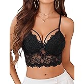 Avidlove Lace Bralette for Women Lingerie Spaghetti Adjustable Strap Tank Camisole Crop Top