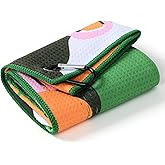 Mile High Life Golf Gym Towel(16"x24"), Fun Prints Microfiber Towels, Waffle Fabric Large Golf Towel, with Heavy Duty Clip, Golf Bag Accessories for Men and Women