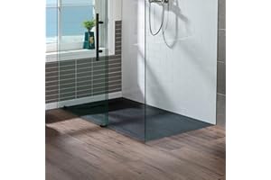 WOODBRIDGE 60 in L x 31.5 in W Zero Threshold End Shower Base with Reversible Drain Placement, Matching Decorative Drain Plate and Tile Flange, Wheel Chair Access, Low Profile, Black