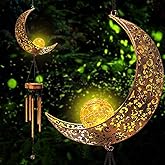 Kelvinlux Solar Moon Wind Chimes Outdoor, Waterproof Moon Wind Bells Light Clearance for Outside, Unique Gifts for Mother's Day, Children's Day, Birthday, Mom, Women, Decor for Garden, Yard, Party