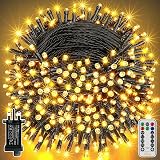 Ollny Christmas Tree Lights Outdoor 20m 200 LED Warm White with Remote