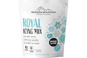 MODERN MOUNTAIN Royal Icing Mix (12oz) Premium Royal Icing for Sugar Cookies, Easy to Use, Achieve the Perfect Consistency, Tastes Amazing, Naturally Flavored, Certified Gluten Free, Non-GMO Sourced