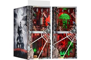 fifijoy Haunted House Halloween Book Nook Kit, Spooky Shelf Insert Bookshelf Diorama Horror Art Miniature Decor, Creepy Scary Wooden Puzzle Booknook (Haunted Mansion)