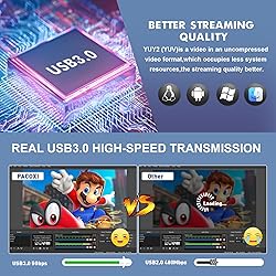 HDMI USB3.0 Capture Card with 4K Pass-Through,1080P
