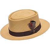 Ultrafino Milan Pork Pie Panama Natural Straw Hat Dress