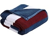 Nautica - Throw Blanket, Ultra Soft Plush Bedding Set, Reversible Sherpa Bedding (Wilton Navy, 50" x 60")