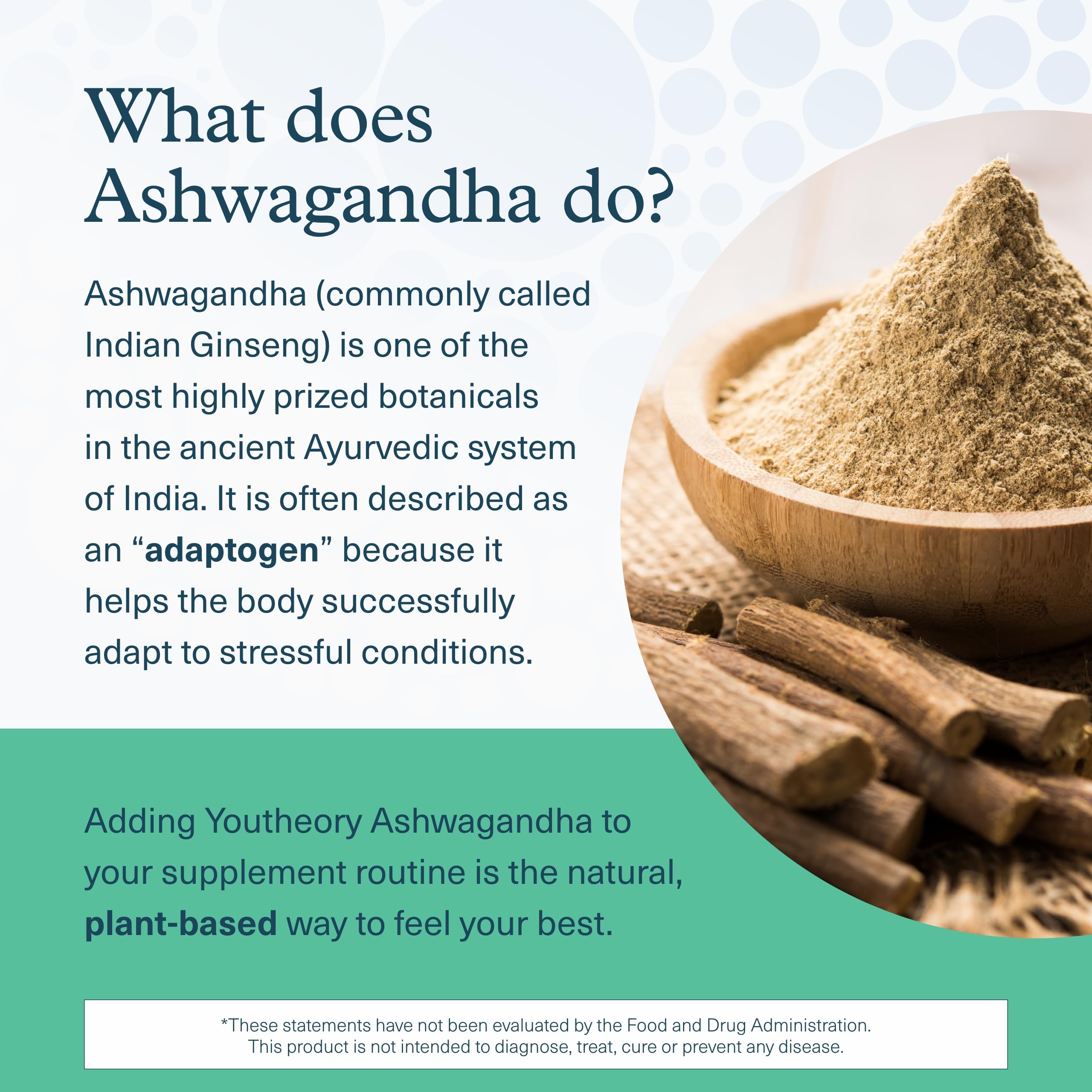 Youtheory Ashwagandha + GABA - Uses KSM-66-1,000 mg Ashwagandha & 100 mg GABA - Cortisol, Stress & Memory Support Supplement - 60 Vegetarian Capsules