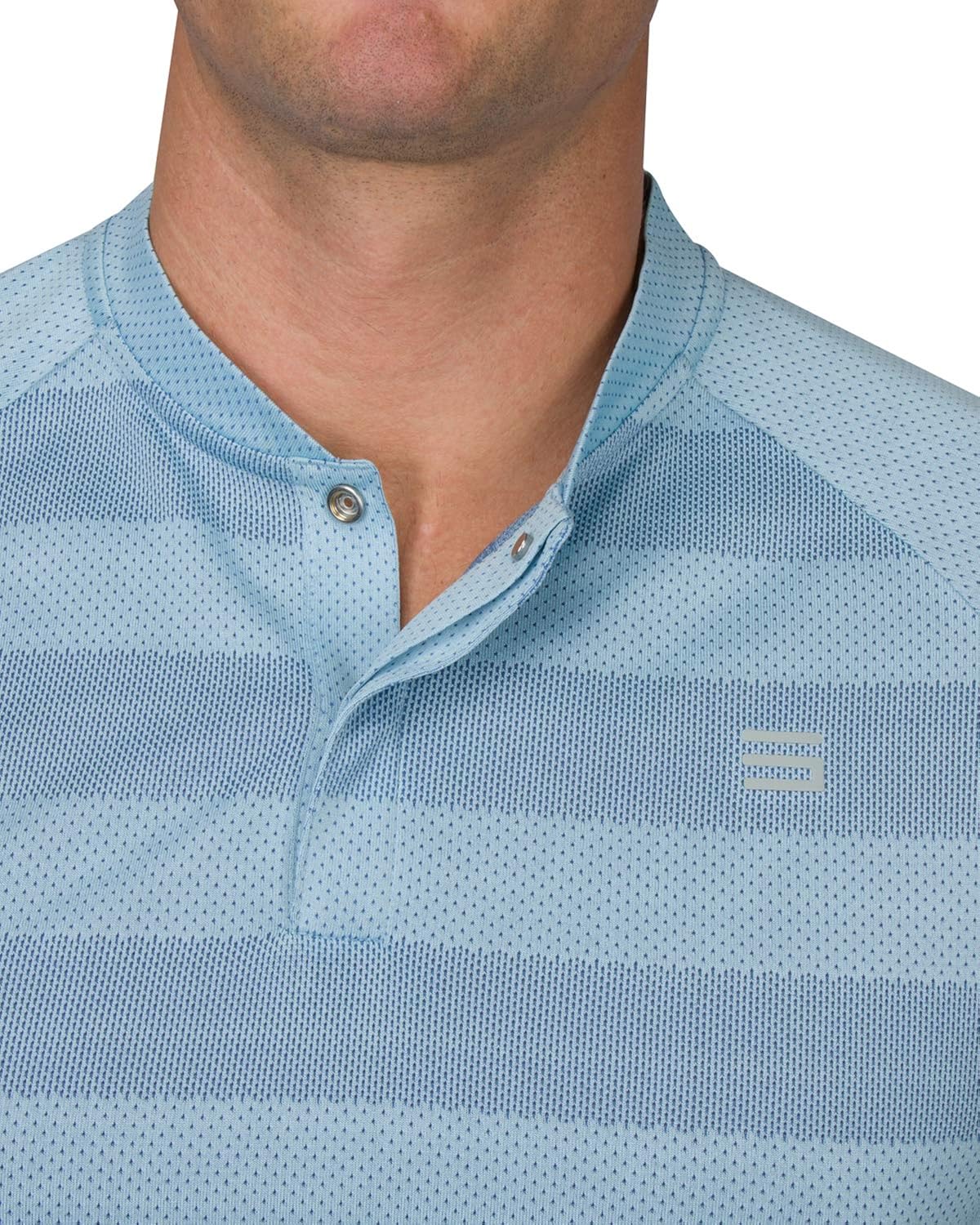 Three Sixty Six Golf Shirts for Men - Dry Fit Collarless Polo Shirts - Lightweight and Breathable, Stripe Design : Clothing