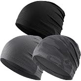 Justrideon 3-Pack Cooling Skull Cap Breathable 3D Honeycomb Mesh Men Women | Lightweight Quick Dry Summer Beanie for Construction Hard Hat Sweat Wicking Helmet Liner for Cycling Gym Running Workout