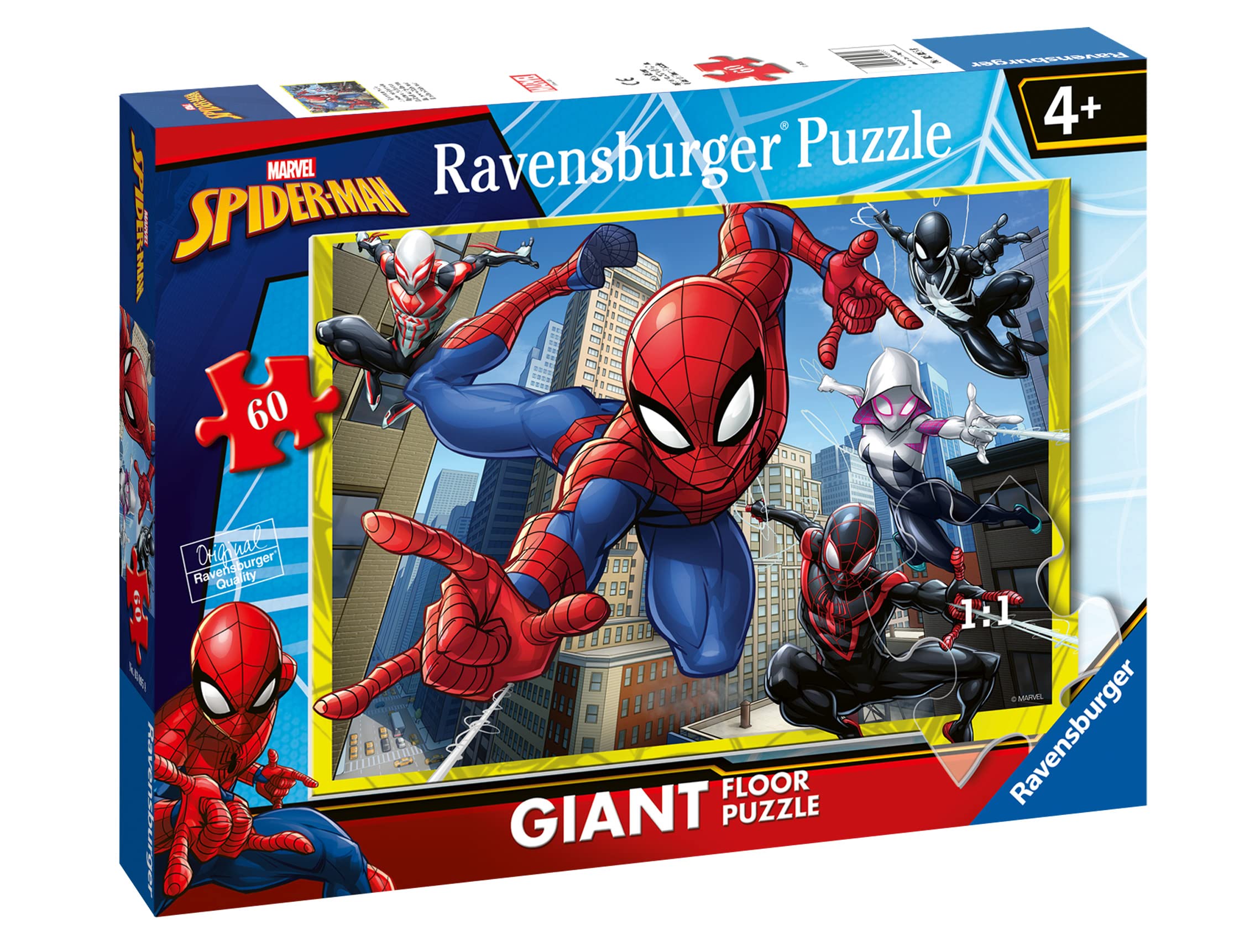 Ravensburger Marvel Spiderman Toys - 60 Piece Giant Floor Jigsaw Puzzle for Kids Age 4 Years +