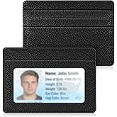 FINTIE Slim Minimalist Front Pocket Wallet RFID Blocking Credit Card Holder | Card Cases with ID Window for Men Women, Black