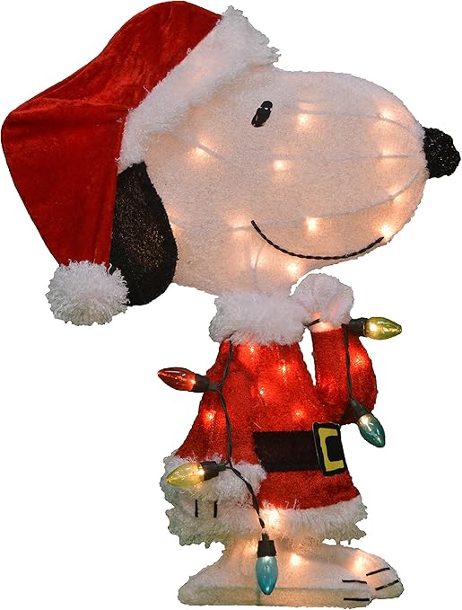 Amazon Com Productworks 24 Inch Pre Lit Peanuts Snoopy With