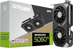 ZOTAC Gaming GeForce RTX 5060 Ti 16GB AMP DLSS 4 16GB GDDR7 128-bit 28 Gbps PCIE 5.0 Gaming Graphics Card, IceStorm 2.0 Cooli