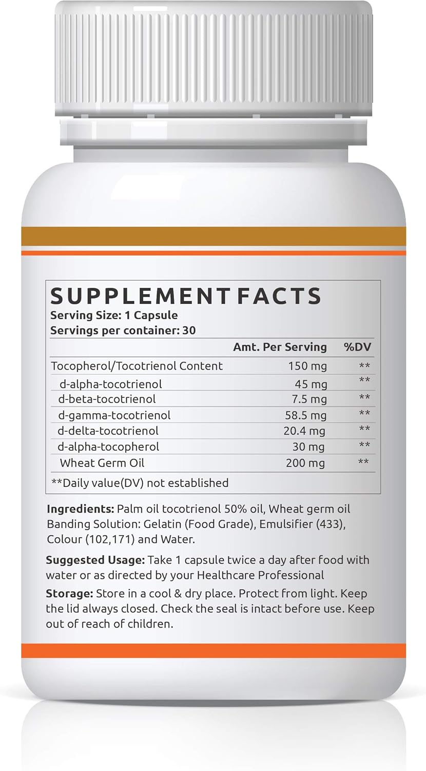 NutrastanXP Tocotrienol with Wheat Germ Oil Supplement, Vitamin E