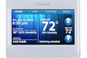 Honeywell TH9320WF5003 WiFi 9000 Color Touchscreen Thermostat, Works with Alexa, Needs 'C' Wire (Certified Refurbished)