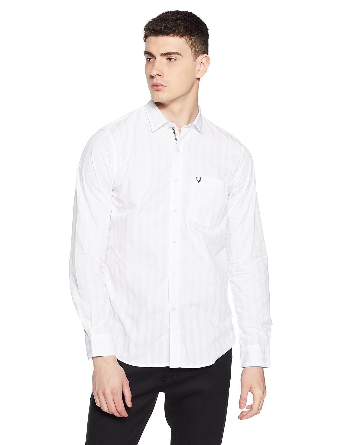 allen solly men's printed regular fit cotton casual shirt