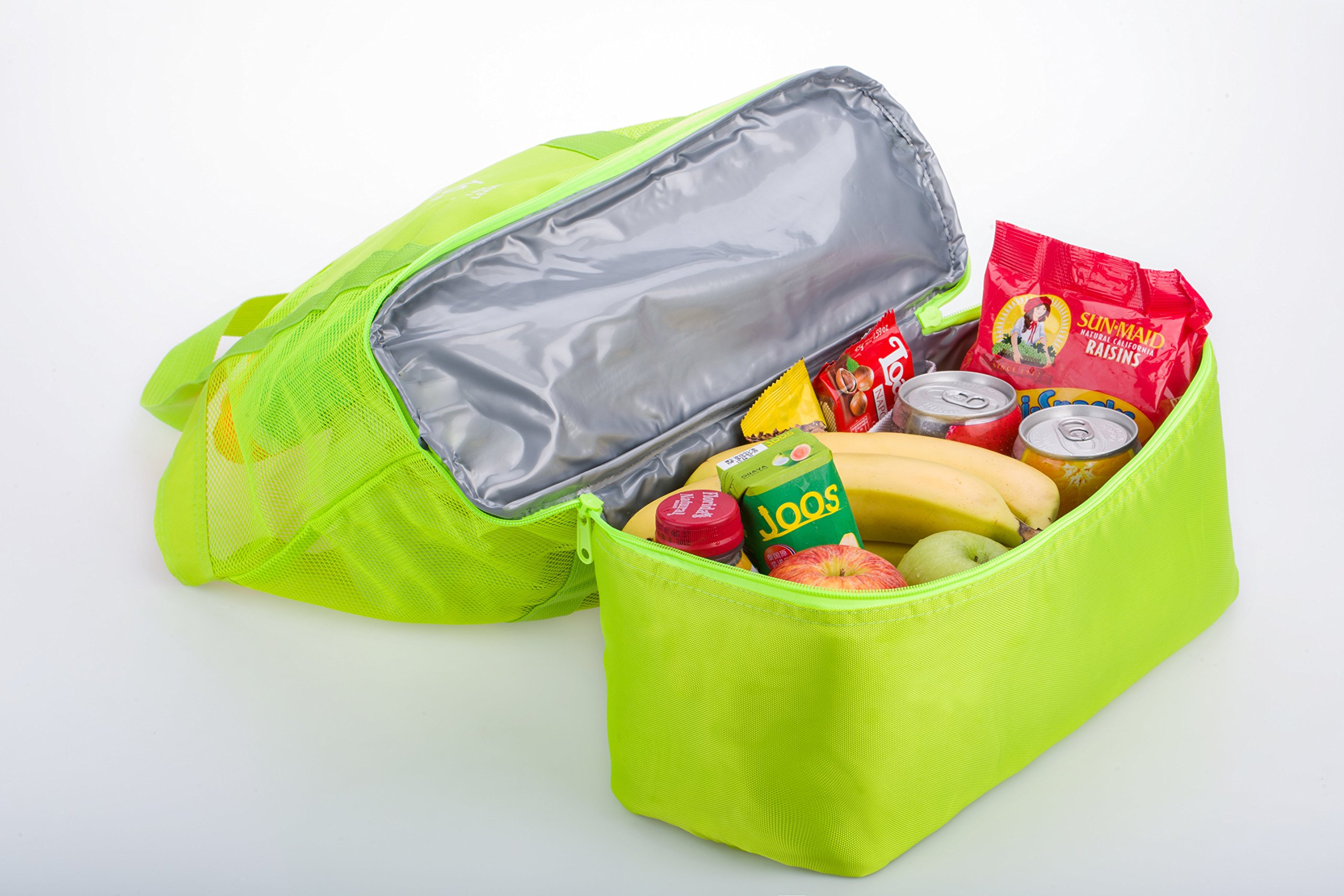 Lazyaunti Mesh Beach Totes Bag For Kids Toy Organizer Bag with Zipper Insulated Picnic Cooler Bag for Travel Shopping Pool Yoga Gym Bag