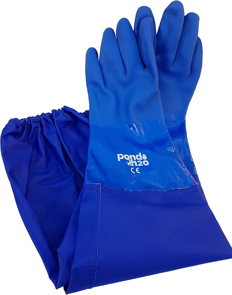 Pond H2O Long Full Arm Water Garden Gloves Latex Free Reusable Yard Pond