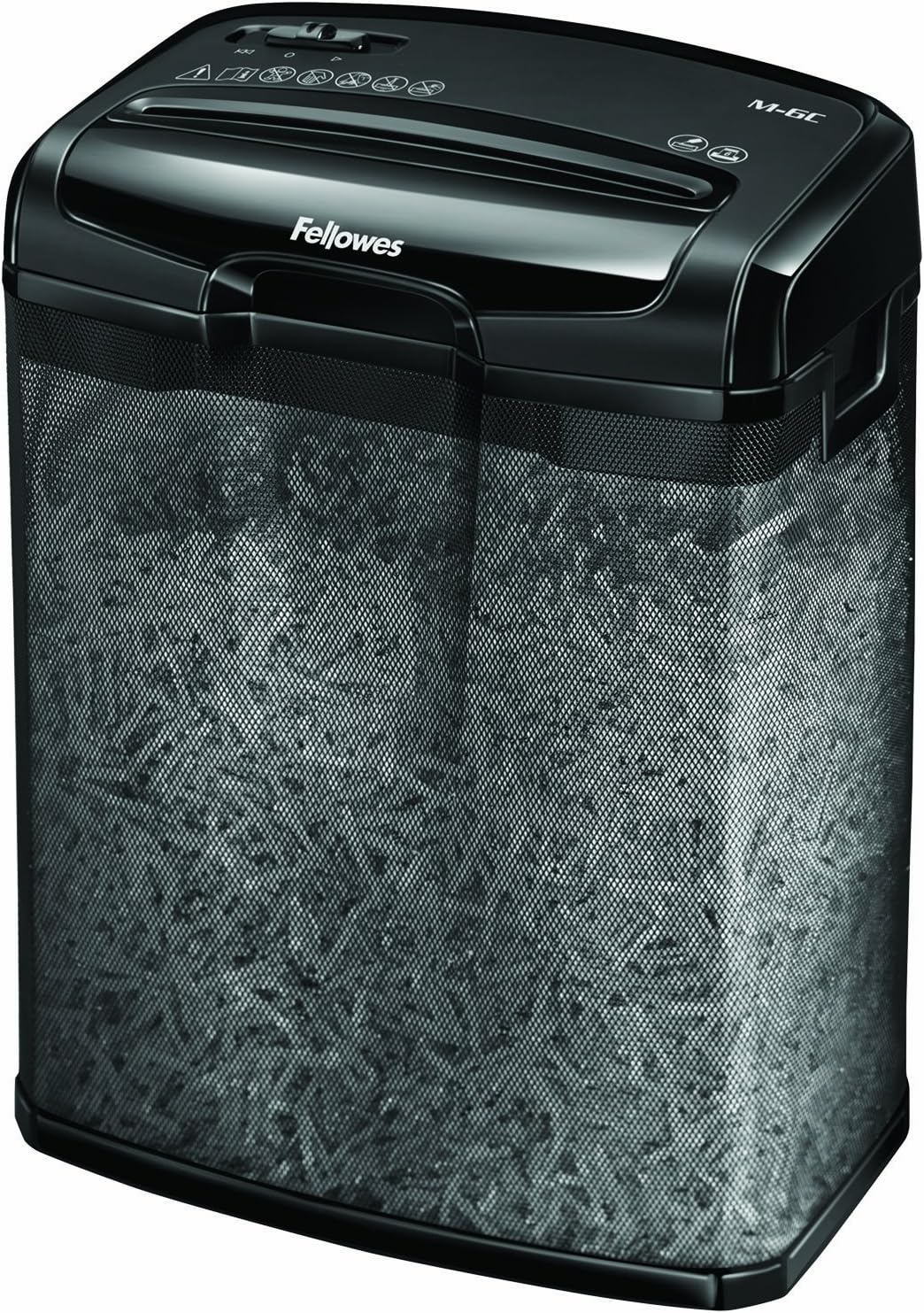 Fellowes Powershred M-6C 6 Sheet Cross Cut Personal Shredder, Shreds Credit Cards/ Staples - Blue