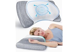RISRON Ultra Comfort Cervical Neck Pillow for Pain Relief, Adjustable Side Sleeping Pillow Fit Shoulder Perfectly, Ergonomic Contour Memory Foam Pillow with Armrest Area, Bed Pillow for Back Stomach Sleeping