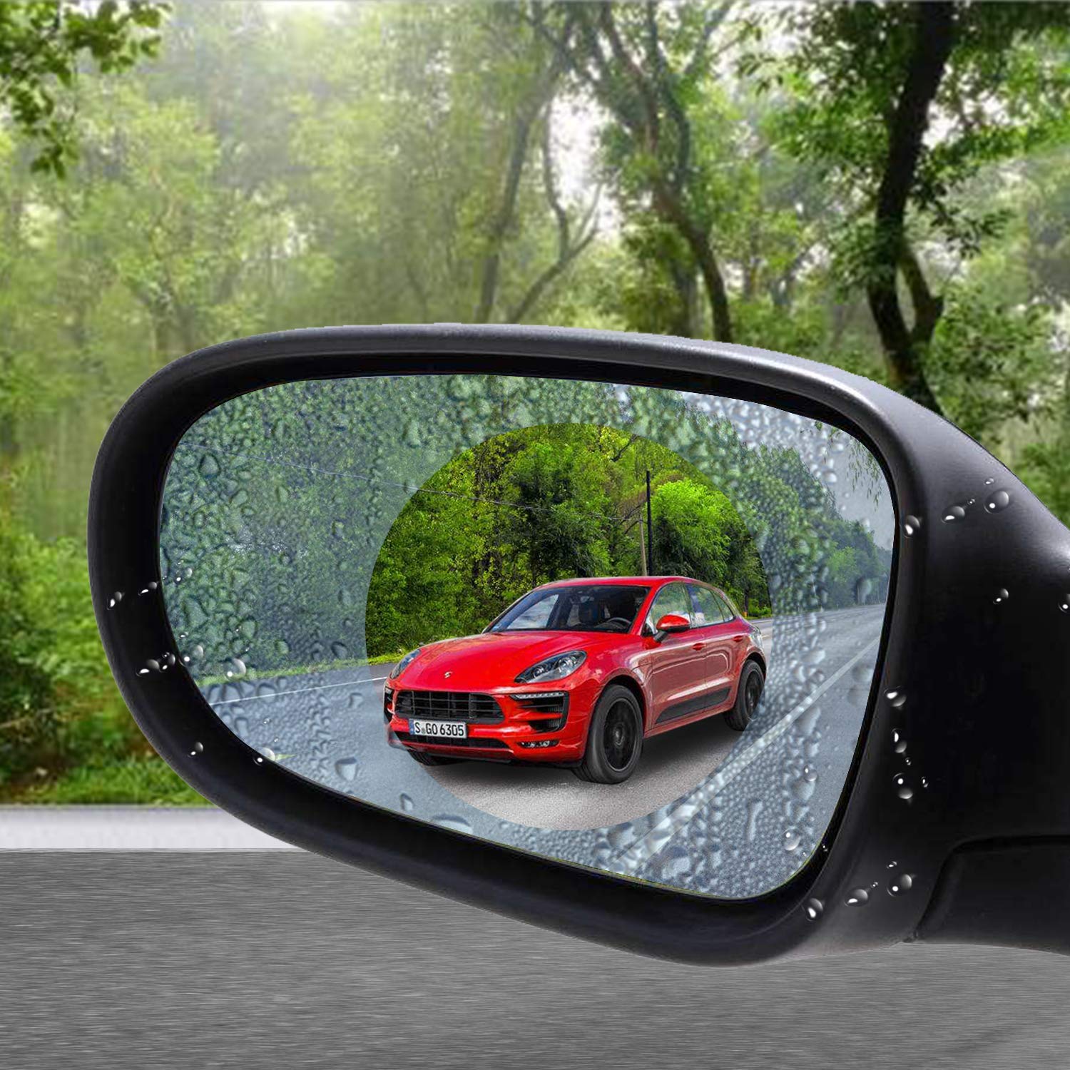 cartaoo Car Rearview Mirror Anti-Fog Waterproof Film Nano Coating Rainproof Rearview Mirror Window Protective Film Pack of 2