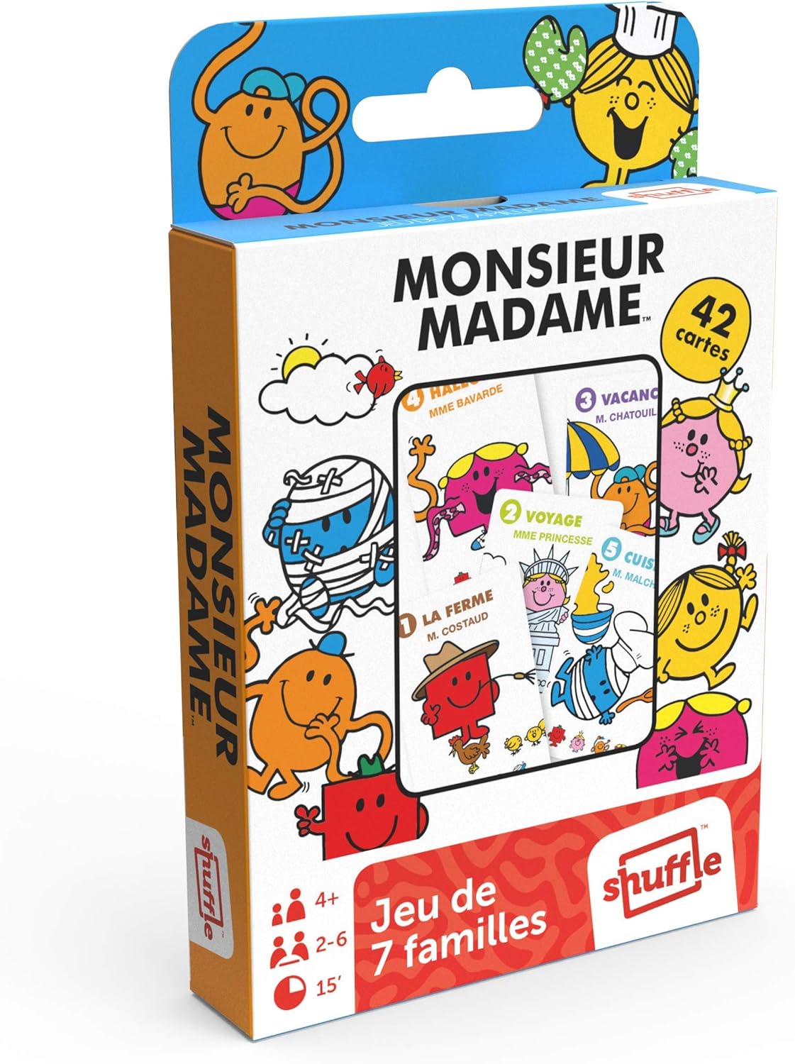 Shuffle Mr. Men 7 Families Mr Men 108602898 Card Game, Multicolor, 92mm x 145mm x 20mm