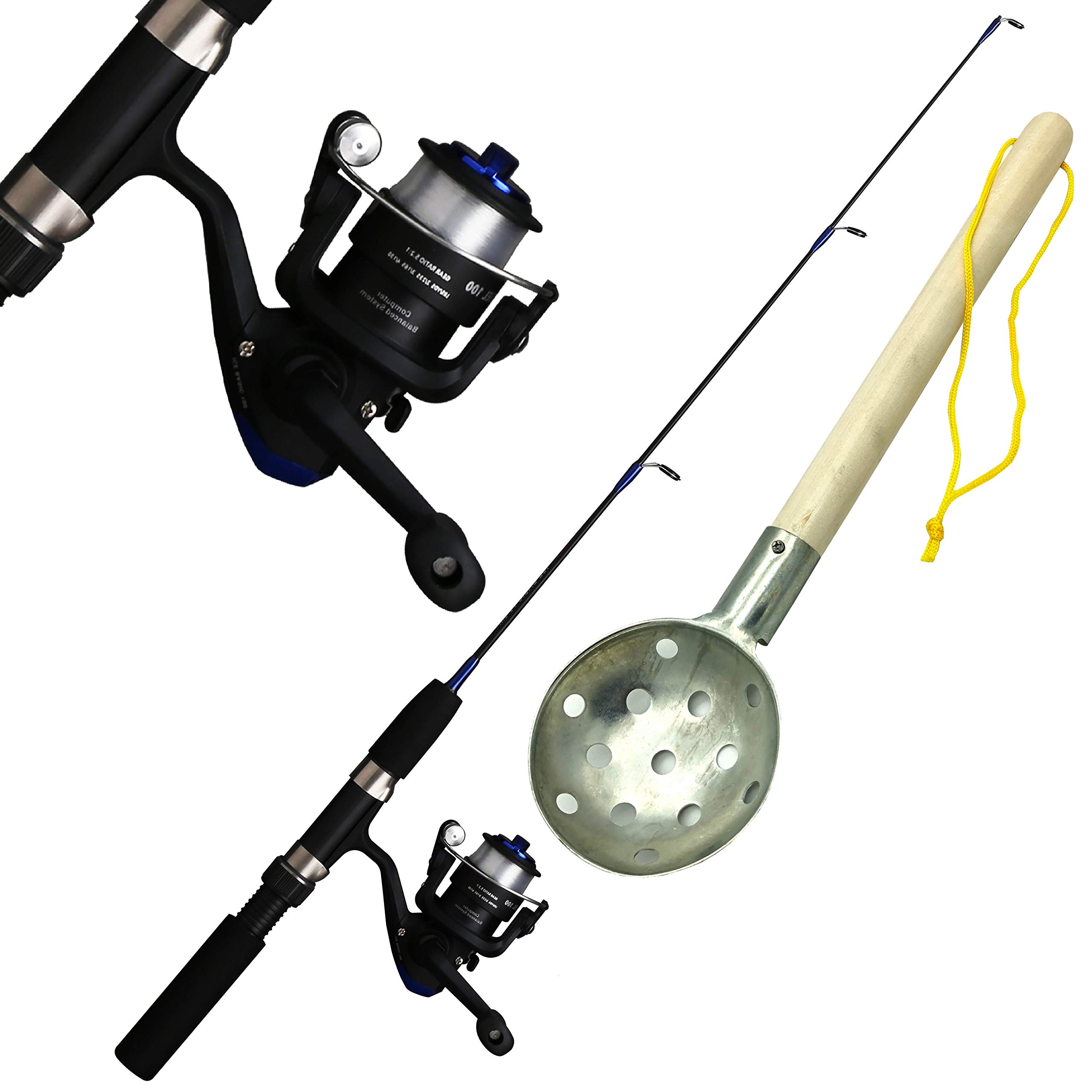 PALADIN Fishing Ice Fishing Set Basic – Professional Ice Rod + Stationary Reel + Ice Scoop – Ice Fishing Set Pro Combo