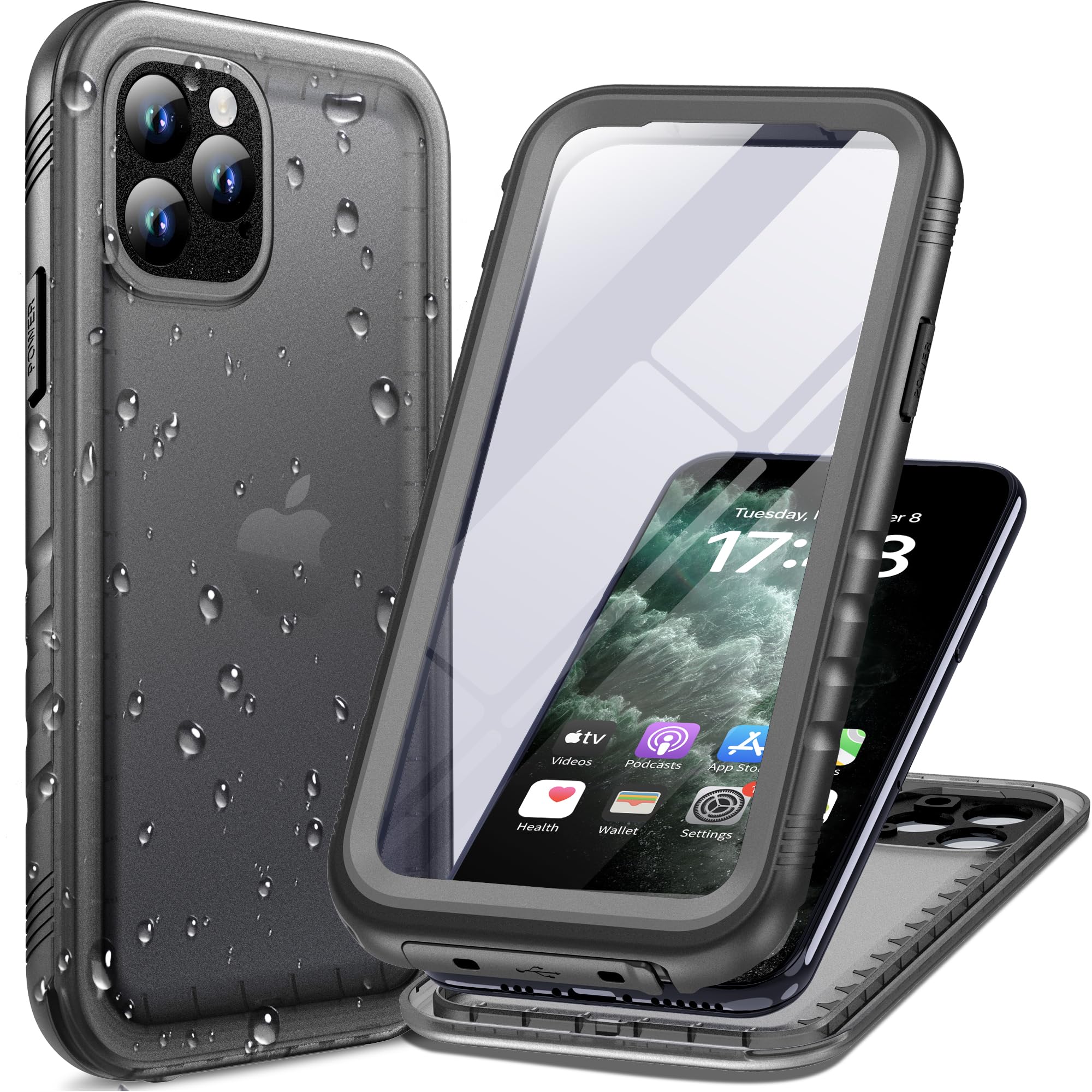 Cozycase for iPhone 11 Pro Max Waterproof Shockproof Case with Screen/Camera Protector - Unbreakable/Heavy Duty/Front and Back Cover【360 Full Body Protective】Underwater Dustproof Antishock Hard Bumper