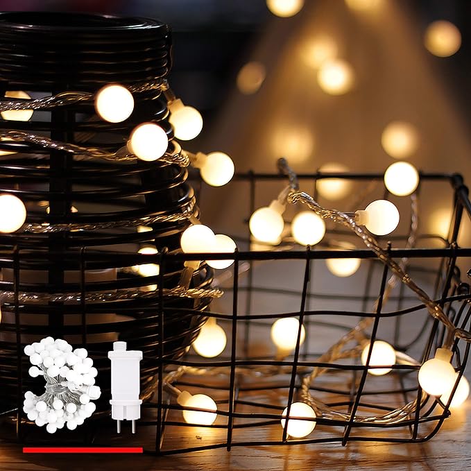 Lichterkette, von myCozyLite, LED Lichterkette mit timer, EU Stecker, 15m, 100er, Globe, Warmweiß, Weihnachtsbaum Deko, für I