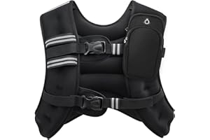 ZELUS Weighted Vest, 6lb/8lb/12lb/16lb/20lb/25lb/30lb Weight Vest with Reflective Stripe for Workout, Strength Training, Running, Fitness, Muscle Building, Weight Loss, Weightlifting