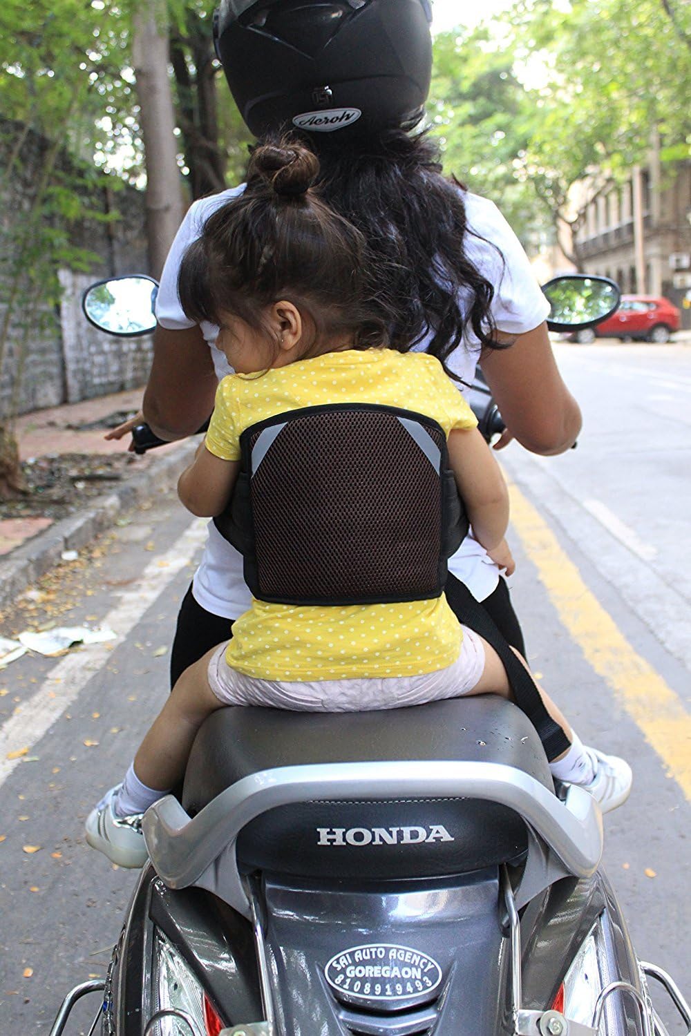 Kids Safety Two Wheeler SEAT Belt/Front Standing and Sitting Behind Safety Belt (Brown)