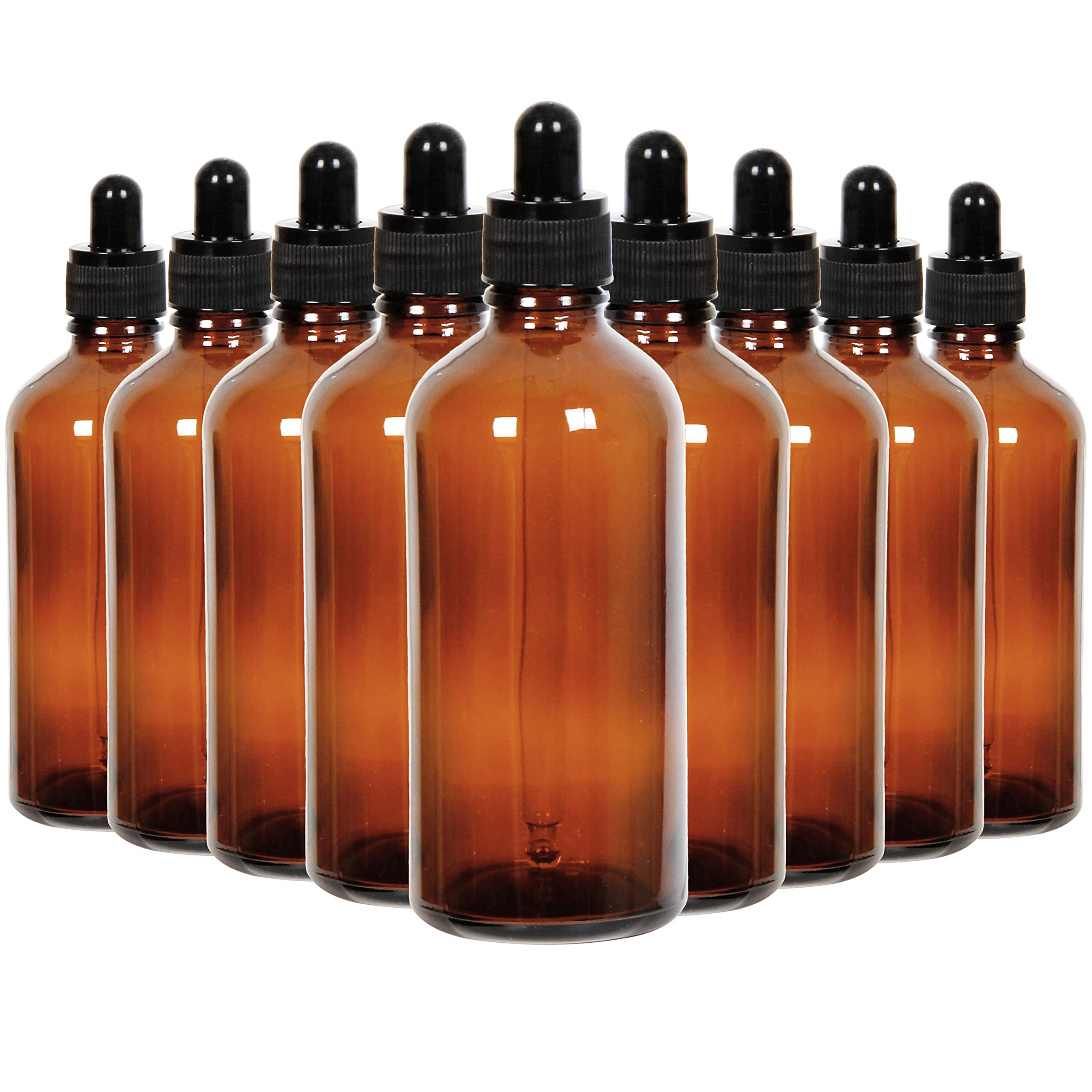 Youngever 16 Pack 120ML Amber Glass Dropper Bottles for Essential Oil, 2 Stainless Steel Mini Funnels