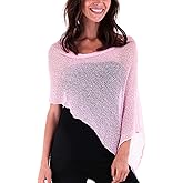 SHU-SHI Womens Sheer Knit Poncho Shrug Lightweight Cover Up One Size Fits Most