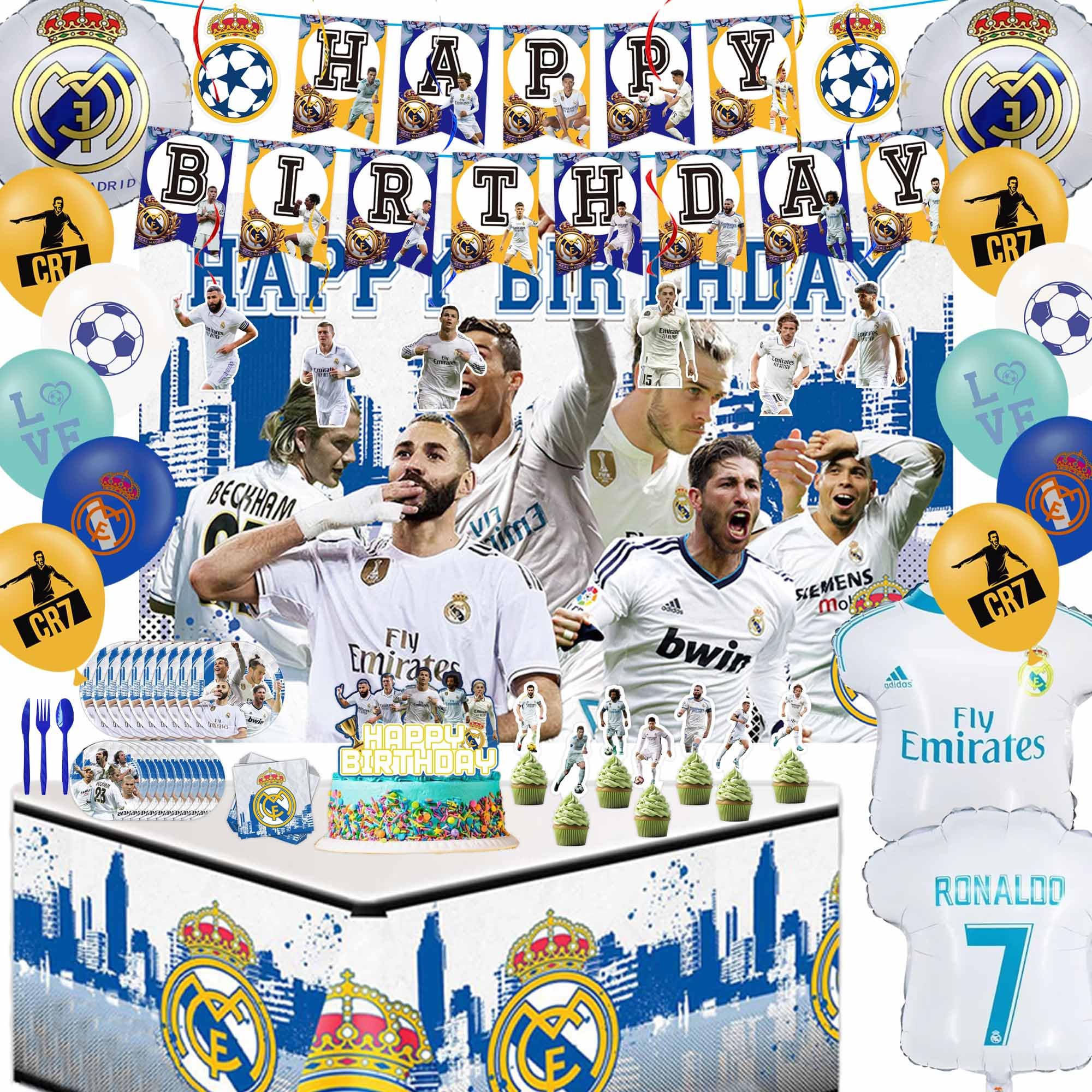 Photo 1 of Football Themed Kids Birthday Party Decorations Set - Balloons, Banner, Tablecloth, Stickers - Football Theme Party Supplies